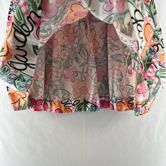 Tiny Tots Original Vintage Dress Girls Size 2T Gingham Floral Puff Sleeves Green - Picture 3 of 8